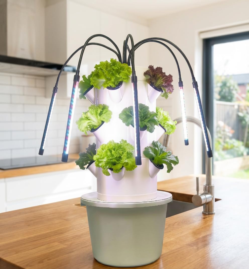 Indoor Herb Garden Kit - ระบบปลูกพืชแบบไฮโดรโปนิกส์แนวตั้ง | ชุดปลูกต้นไม้ในร่ม 3 ชั้น 15