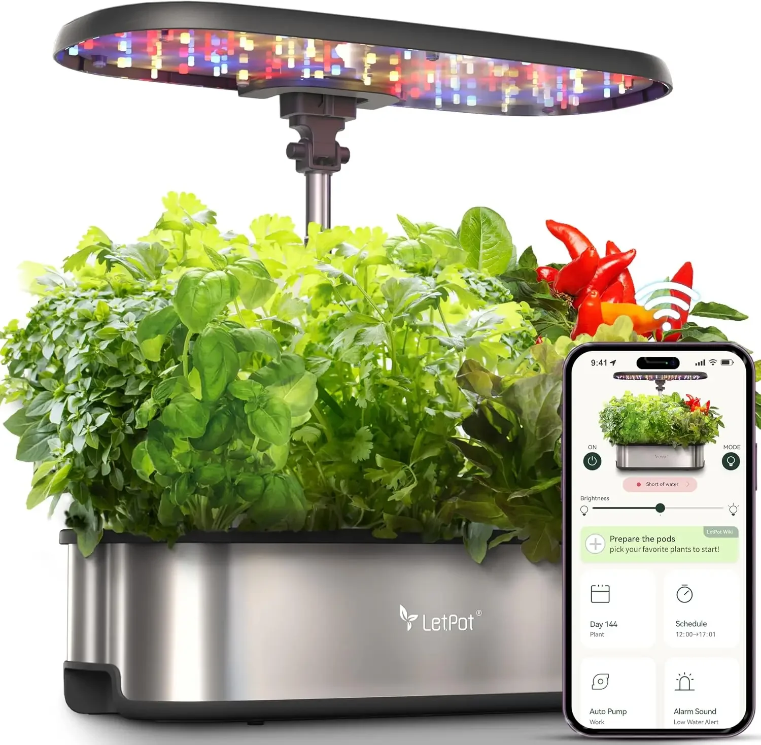 Indoor Herb Garden Kit - ระบบปลูกพืชไร้ดิน LETPOT LPH-SE, ชุดปลูกสมุนไพรอัจฉริยะ 12 ช่อง,