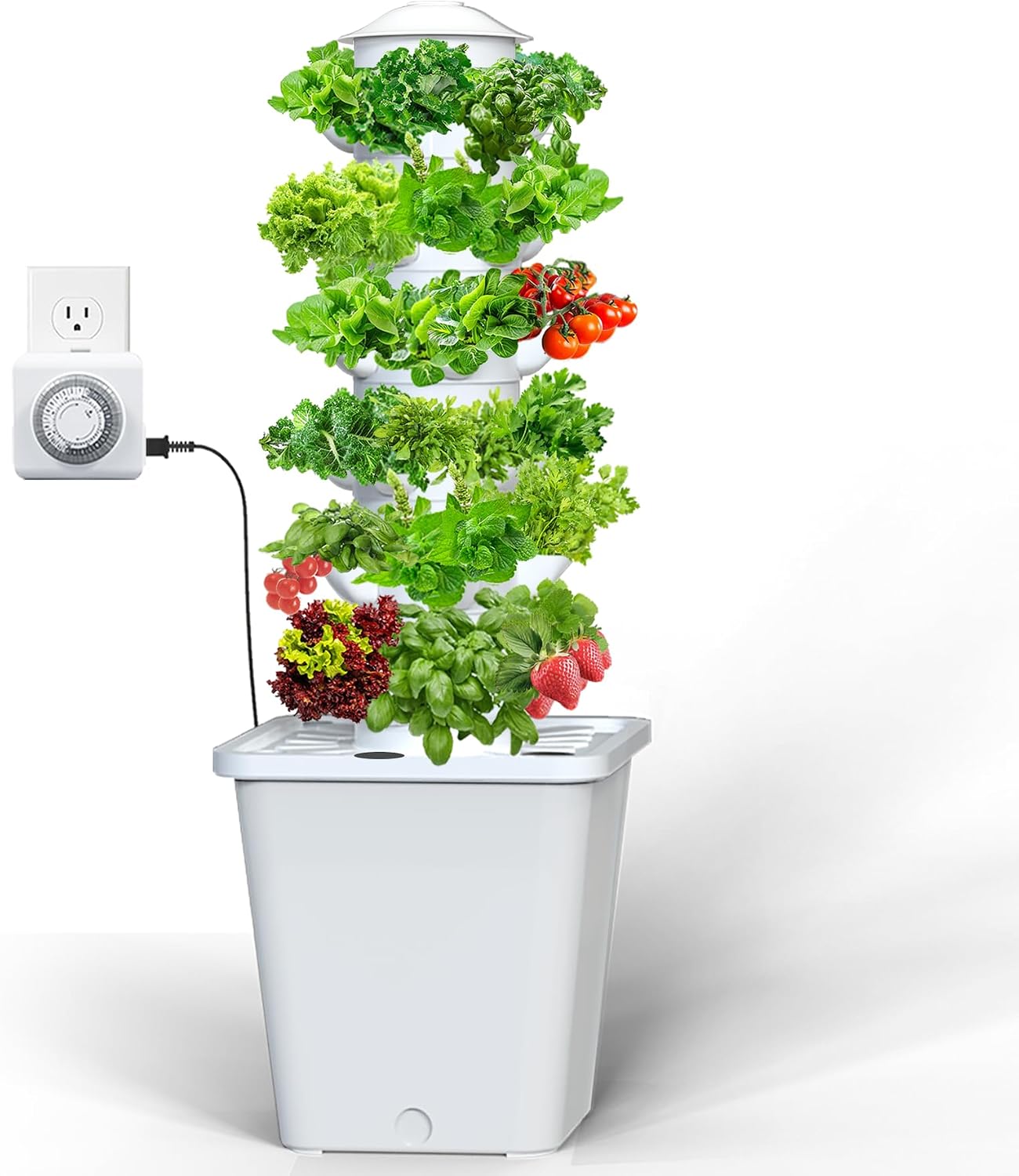 Indoor Herb Garden Kit - ระบบปลูกพืชแบบไฮโดรโปนิกส์ 30 ต้น ระบบปั๊มไฮโดรโปนิกส์แบบตั้งพื้นสำหรับปลูกพืชในร่ม ชุดอุปกรณ์เพาะเมล็ดพืช ระบบปลูกสมุนไพรแบบแอโรโปนิกส์อัจฉริยะแนวตั้ง