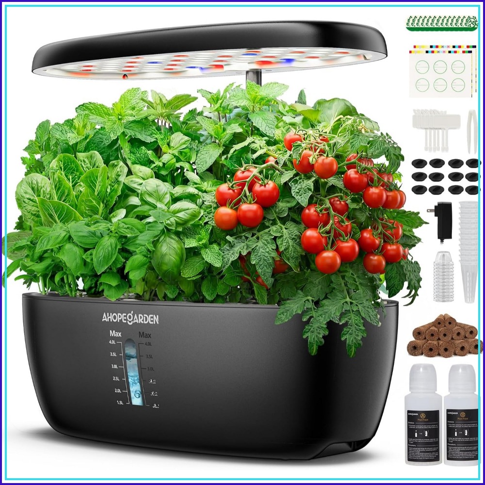 Indoor Herb Garden Kit - สวนไฮโดรโปนิกส์ 12 ช่อง พร้อมไฟปลูกต้นไม้ LED ชุดปลูกสมุนไพรในร่ม