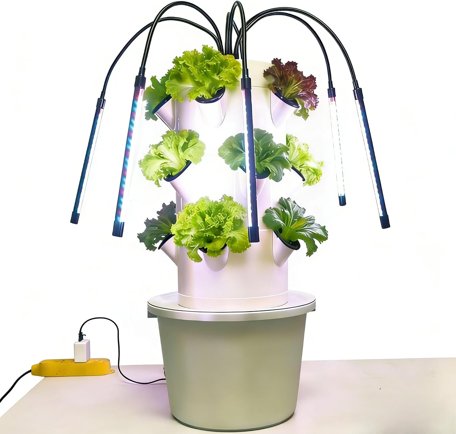 Indoor Herb Garden Kit - ระบบปลูกผักไฮโดรโพนิกส์แนวตั้ง 3 ชั้น 15 หลุม ชุดปลูกผักในร่มพร้อมไฟ