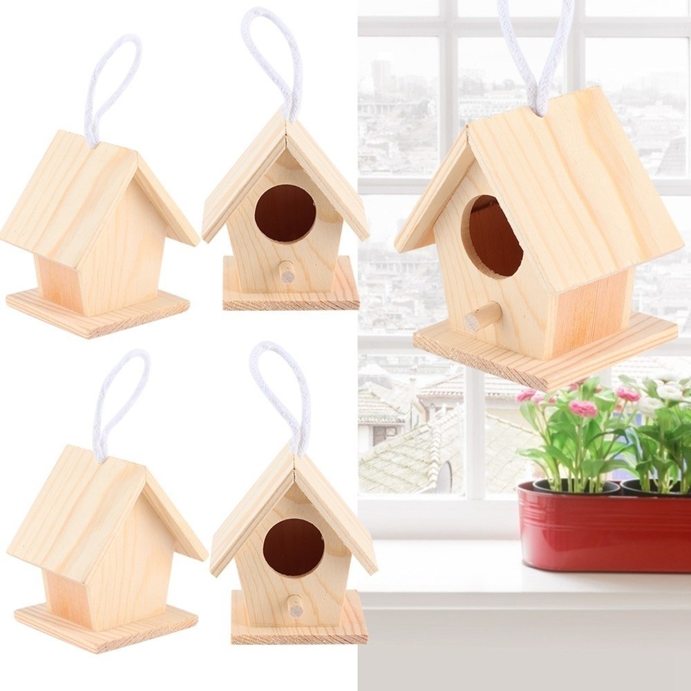 บ้านนกแขวนแบบแขวนได้ 4 ชิ้น ทน - Insect Hotel Wood บทวิจารณ์และราคา