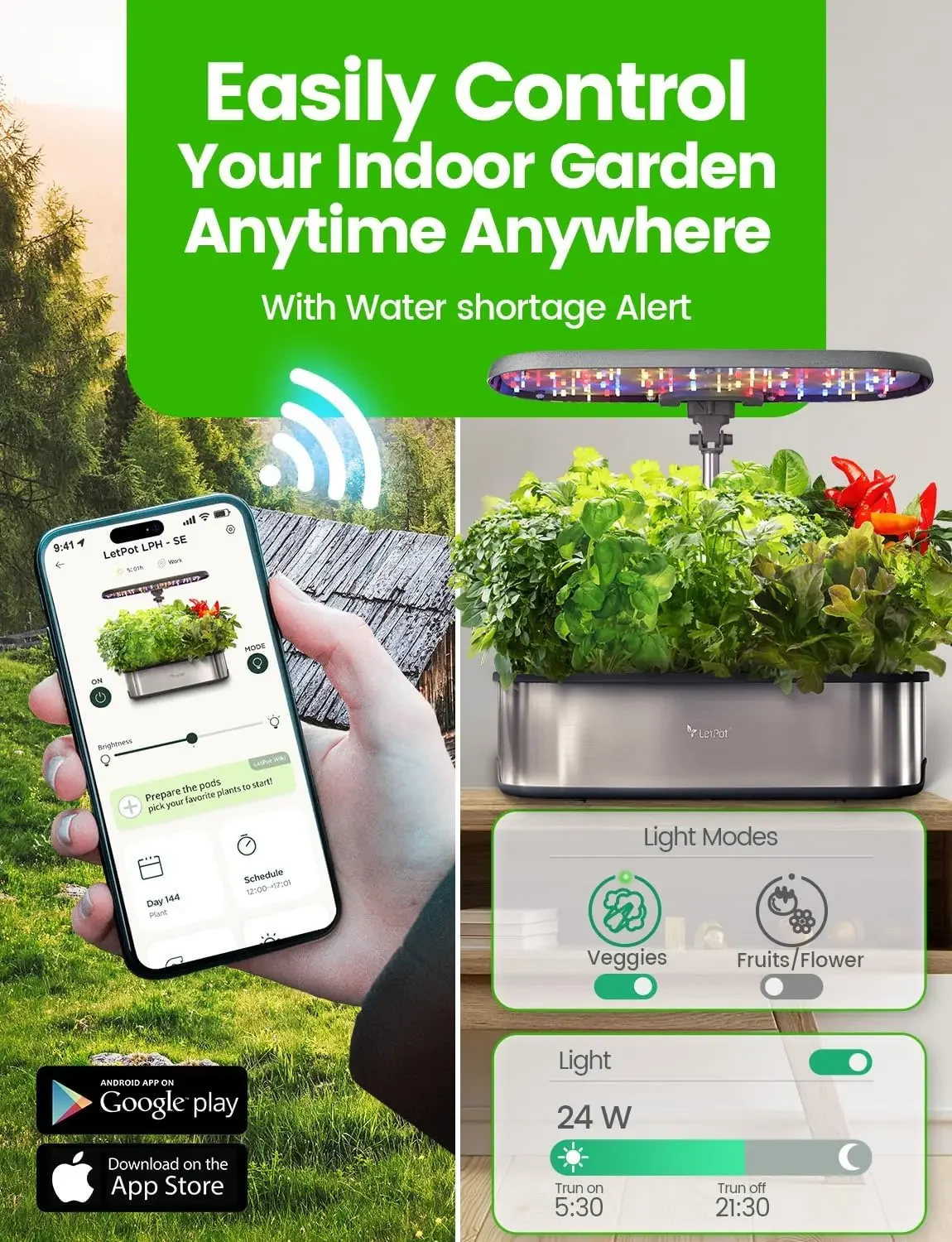 ระบบปลูกพืชไร้ดิน LETPOT LPH-S - Indoor Herb Garden Kit บทวิจารณ์และราคา